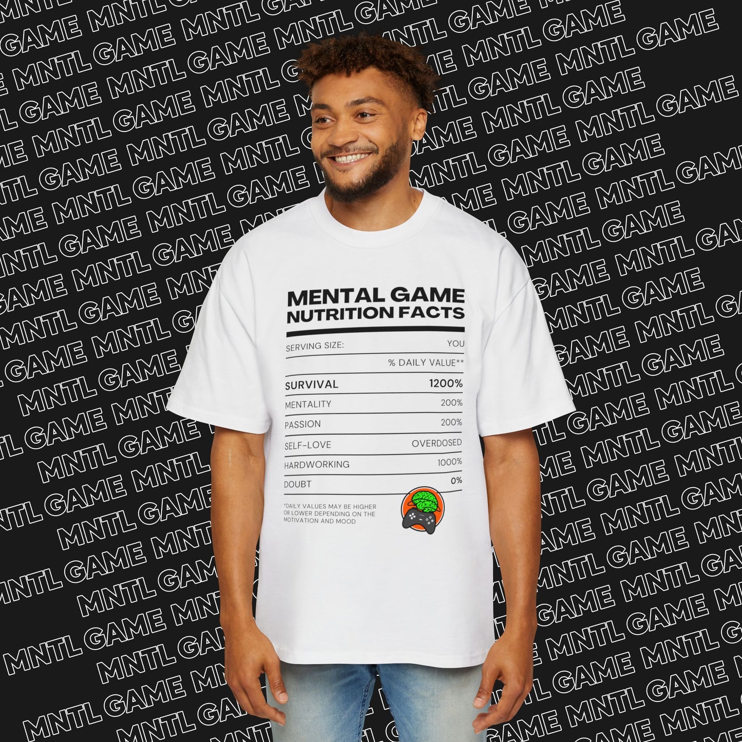 Men's Oversized Tee - Mental Game Nutrition Facts