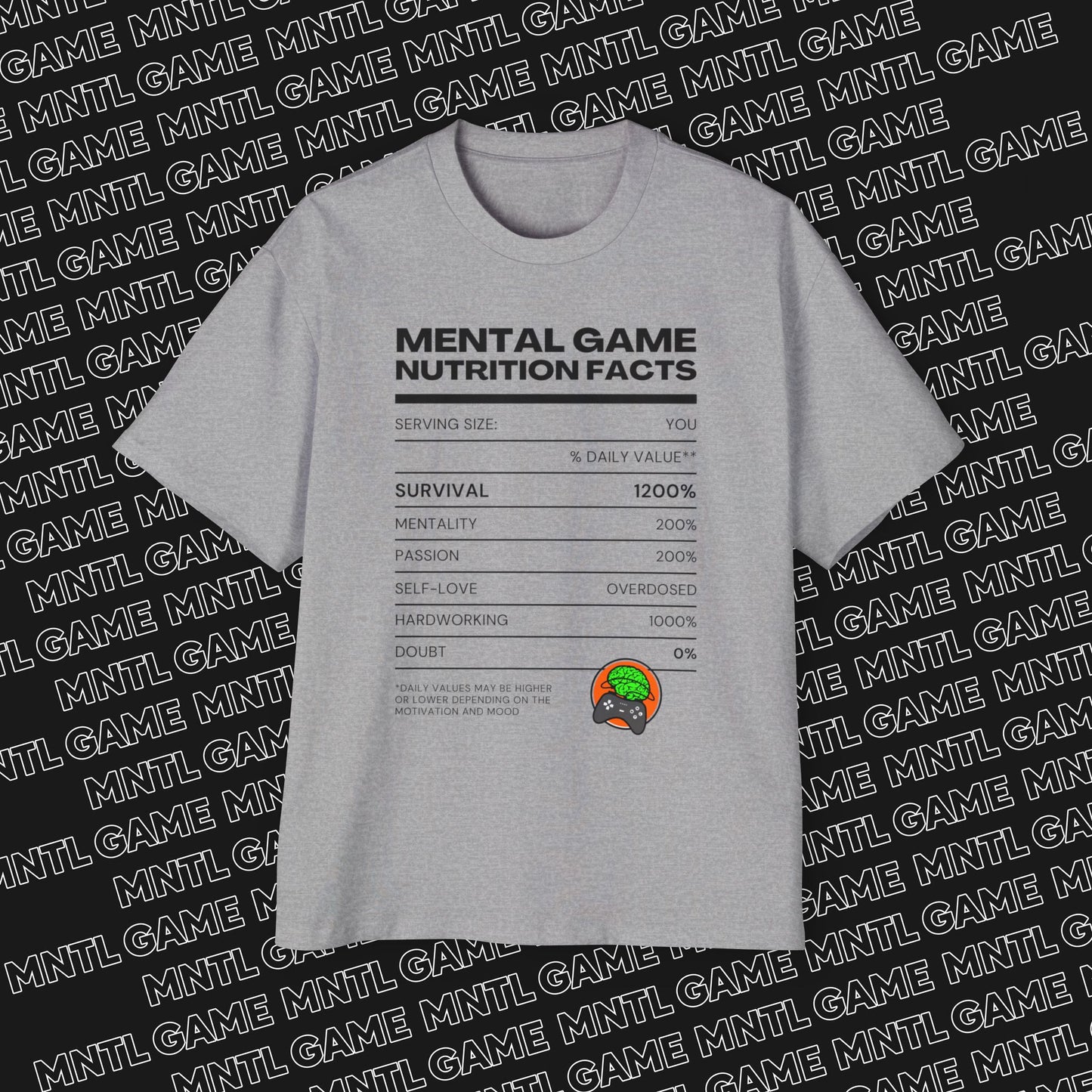 Men's Oversized Tee - Mental Game Nutrition Facts
