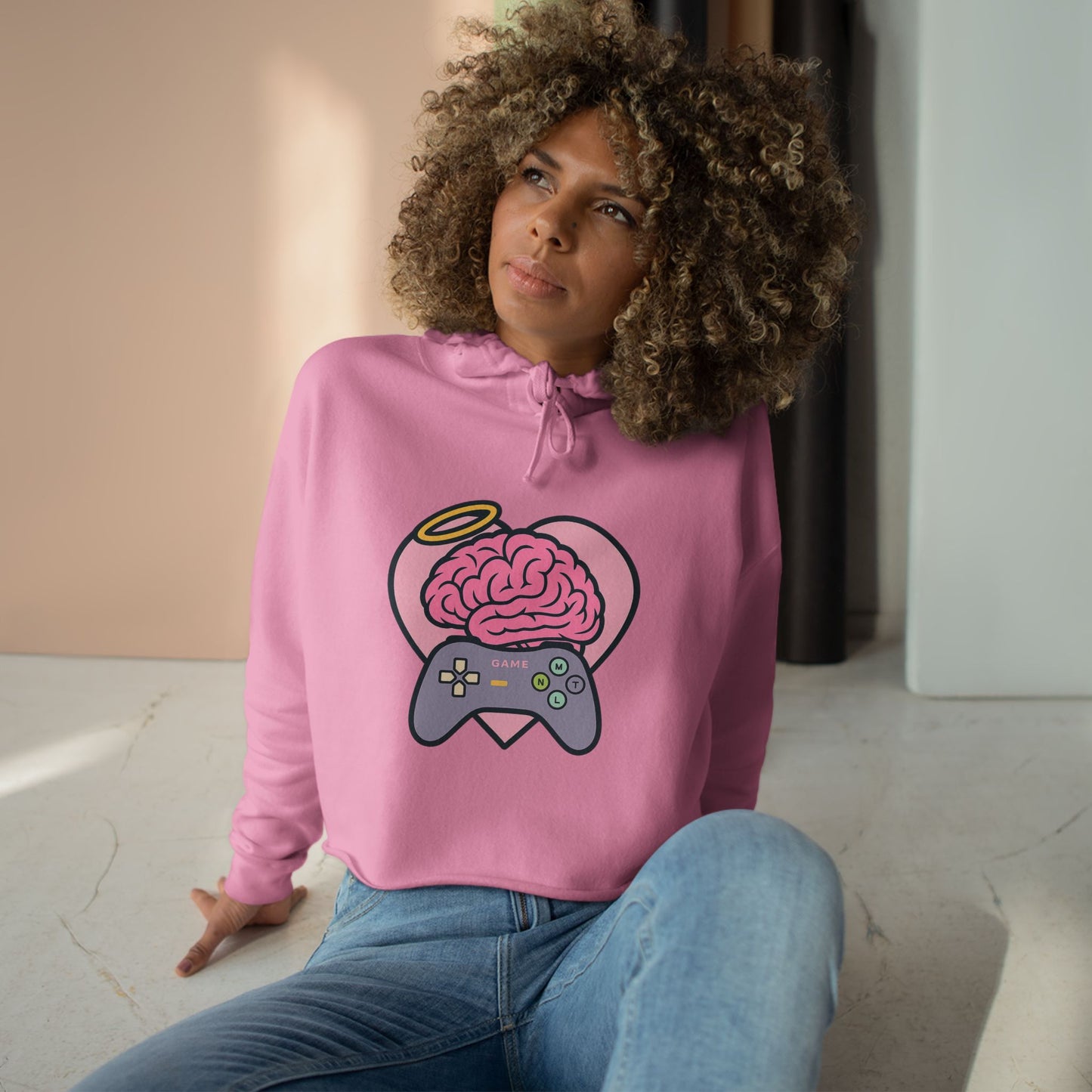 MNTL Game Heart Crop Hoodie -- She's So MNTL