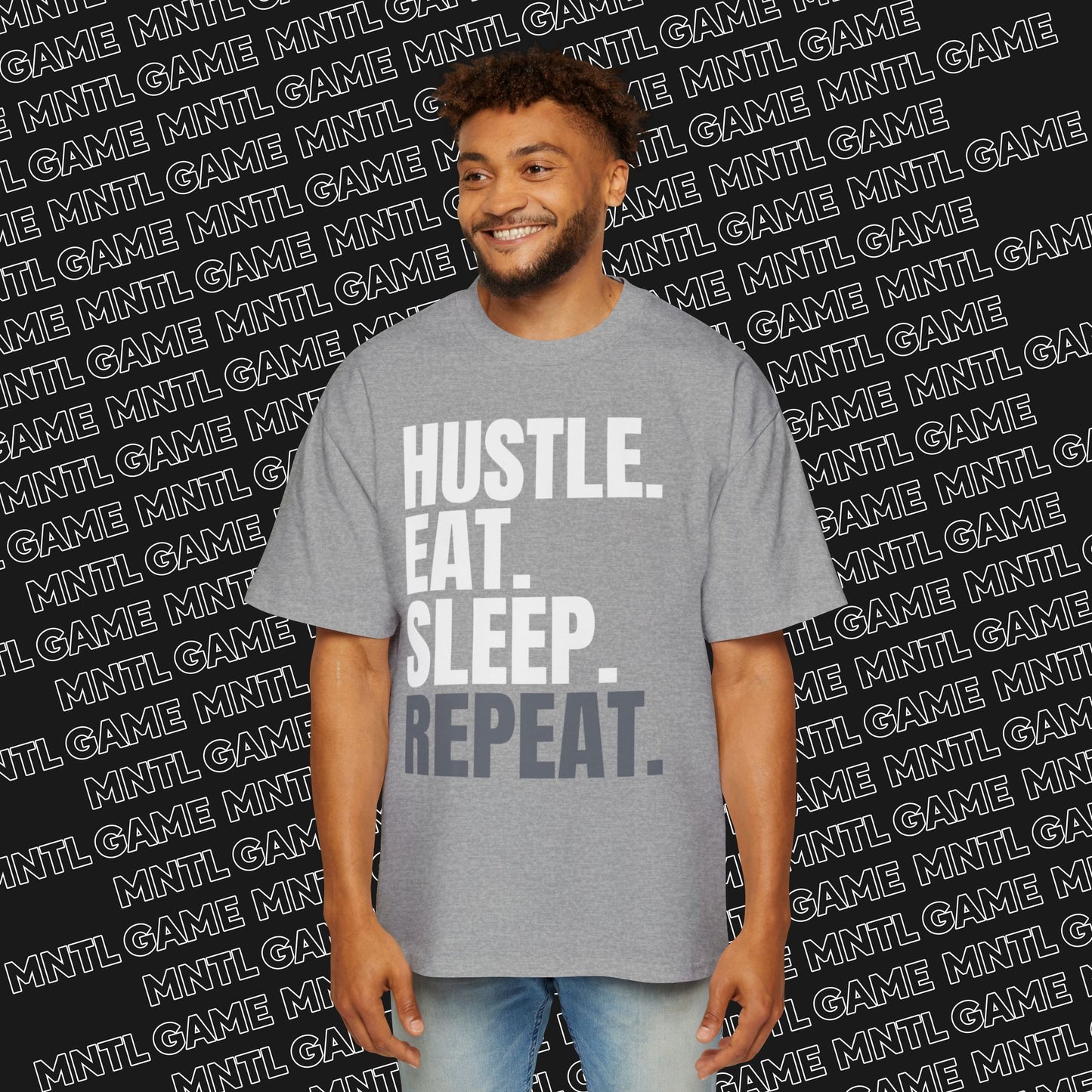 Hustle Motivation Oversized Tee