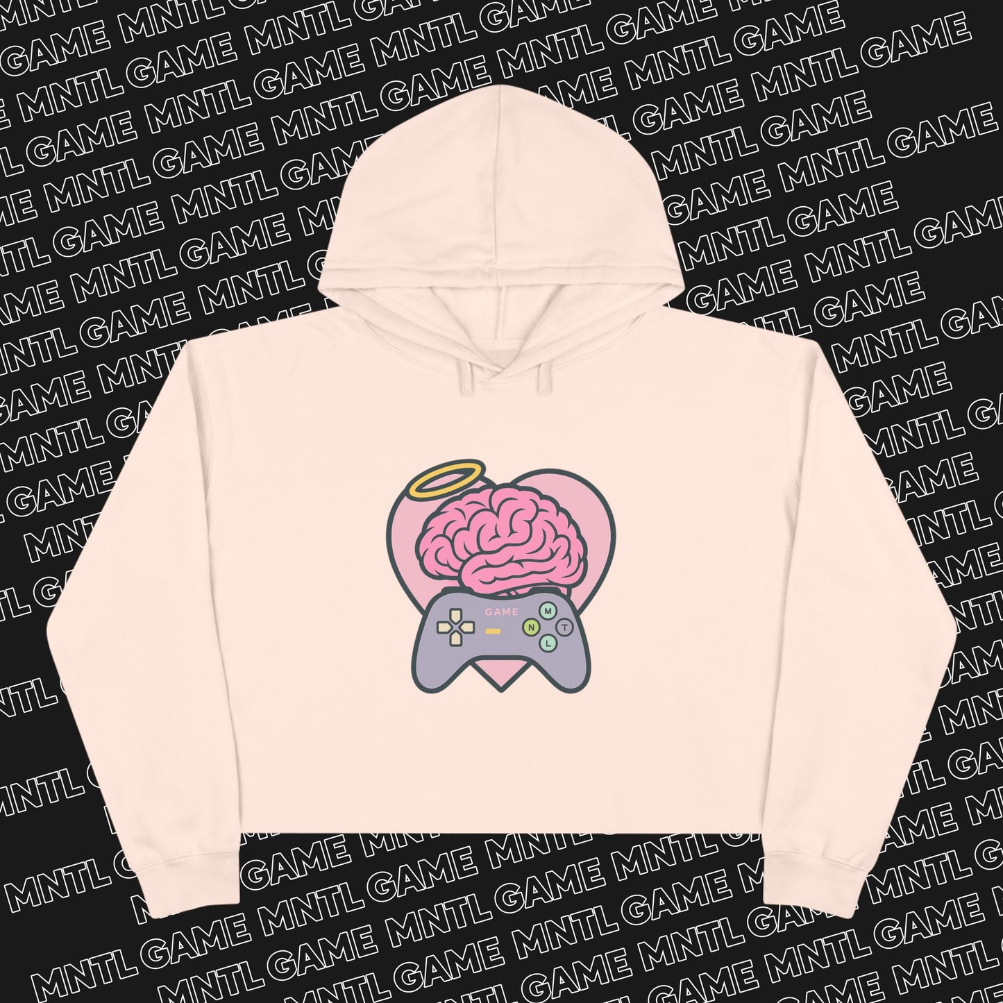 MNTL Game Heart Crop Hoodie -- She's So MNTL
