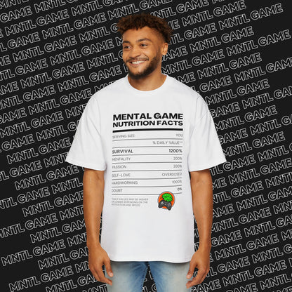 Men's Oversized Tee - Mental Game Nutrition Facts