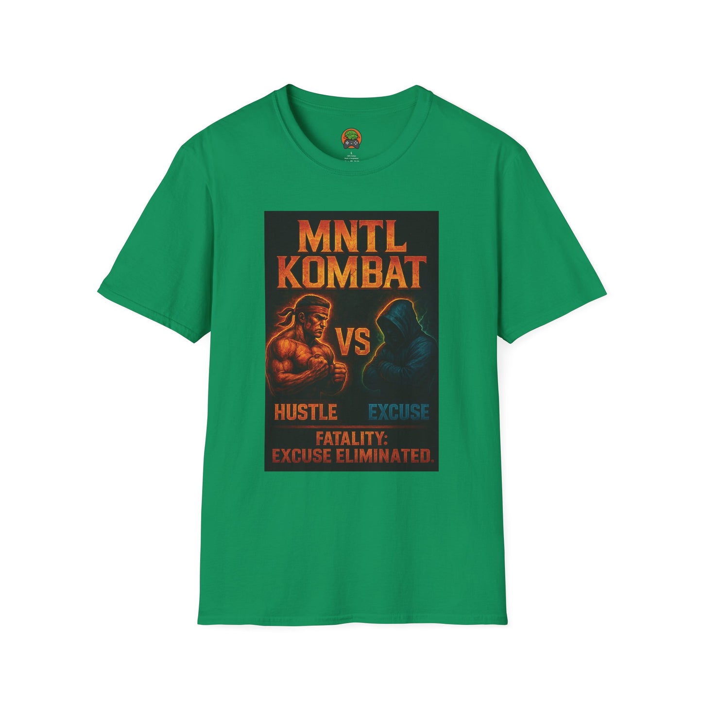 Mental Kombat Poster T-Shirt — "Hustle vs Excuse" Motivational Gym Tee