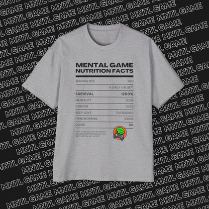 Men's Oversized Tee - Mental Game Nutrition Facts