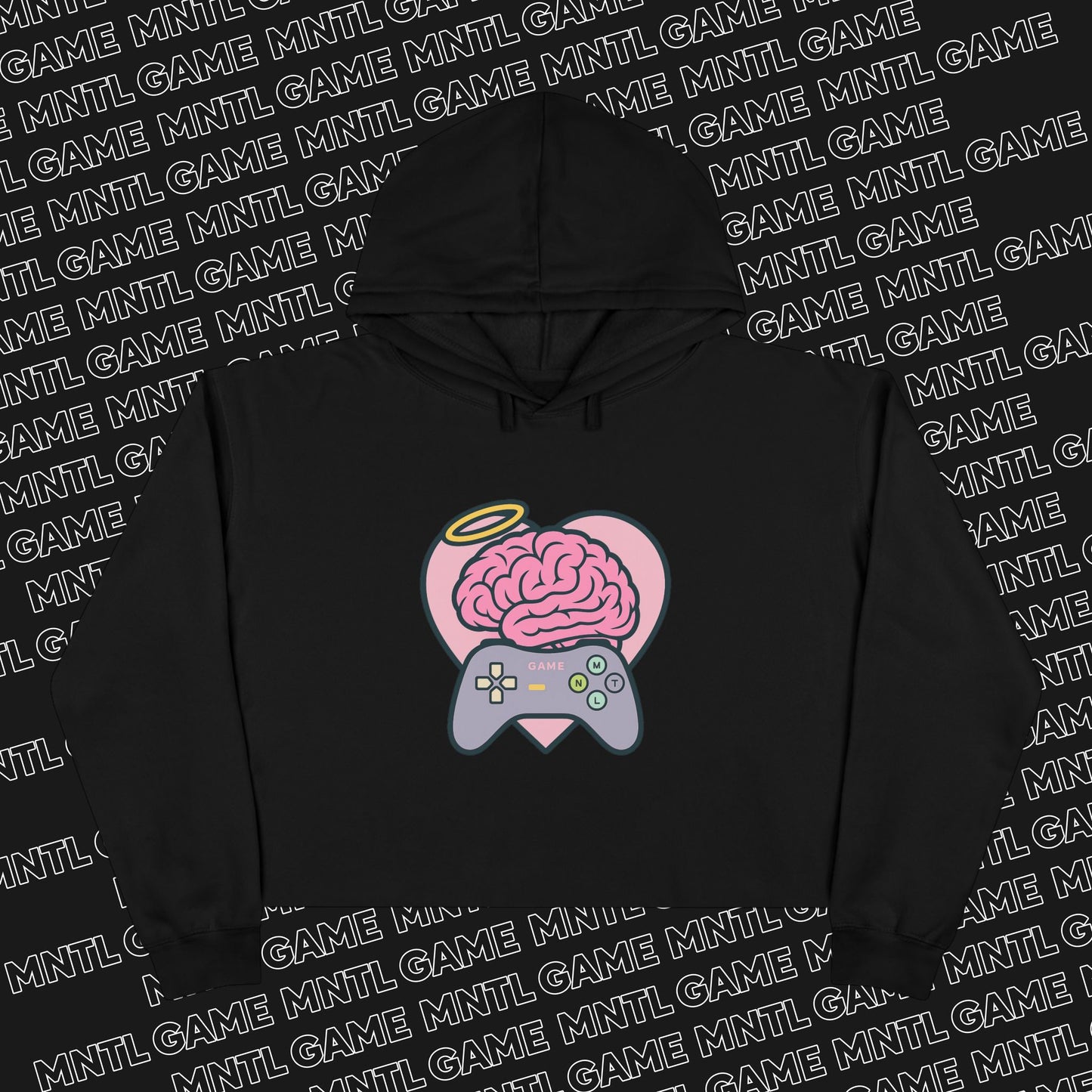 MNTL Game Heart Crop Hoodie -- She's So MNTL