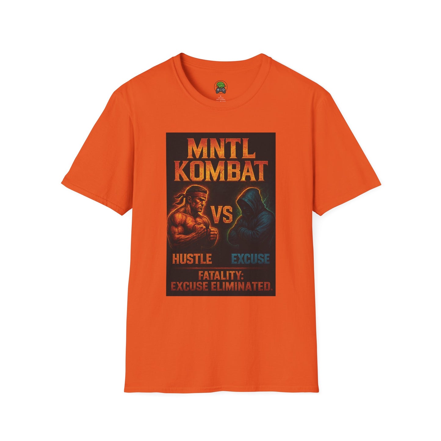 Mental Kombat Poster T-Shirt — "Hustle vs Excuse" Motivational Gym Tee