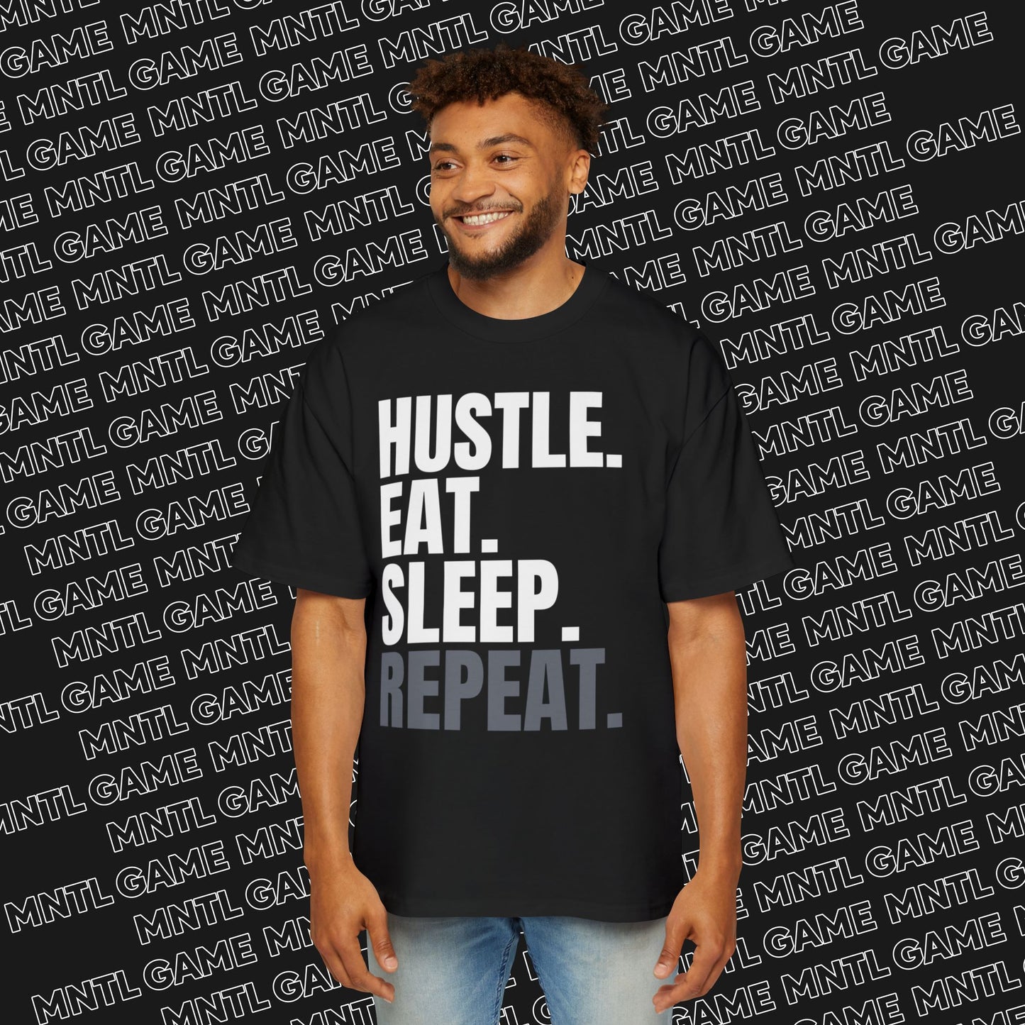 Hustle Motivation Oversized Tee