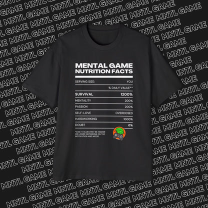 Men's Oversized Tee - Mental Game Nutrition Facts