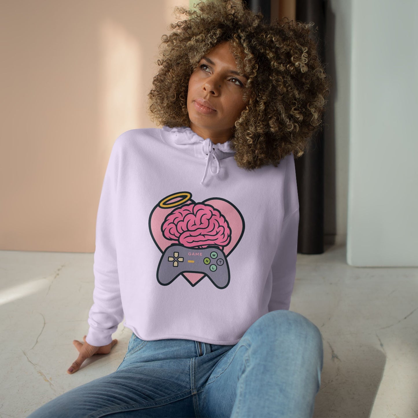 MNTL Game Heart Crop Hoodie -- She's So MNTL