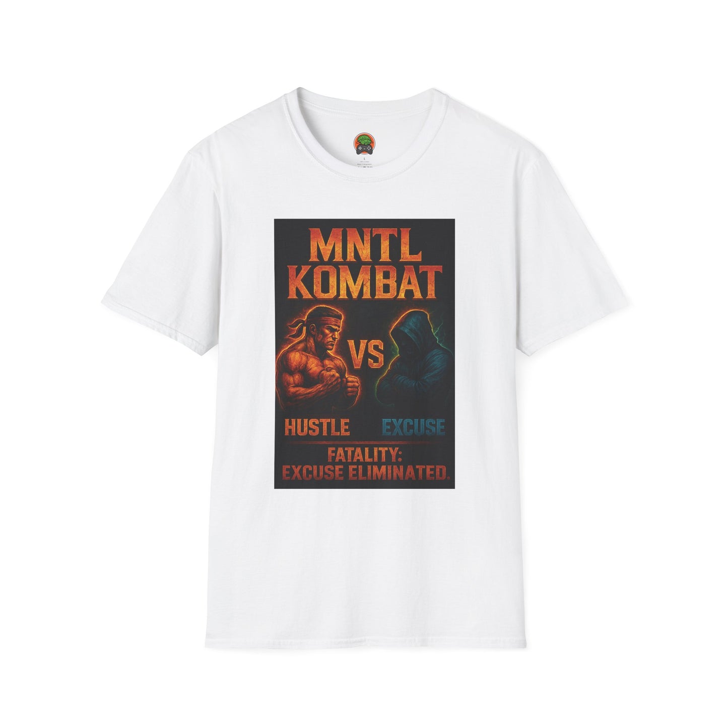 Mental Kombat Poster T-Shirt — "Hustle vs Excuse" Motivational Gym Tee