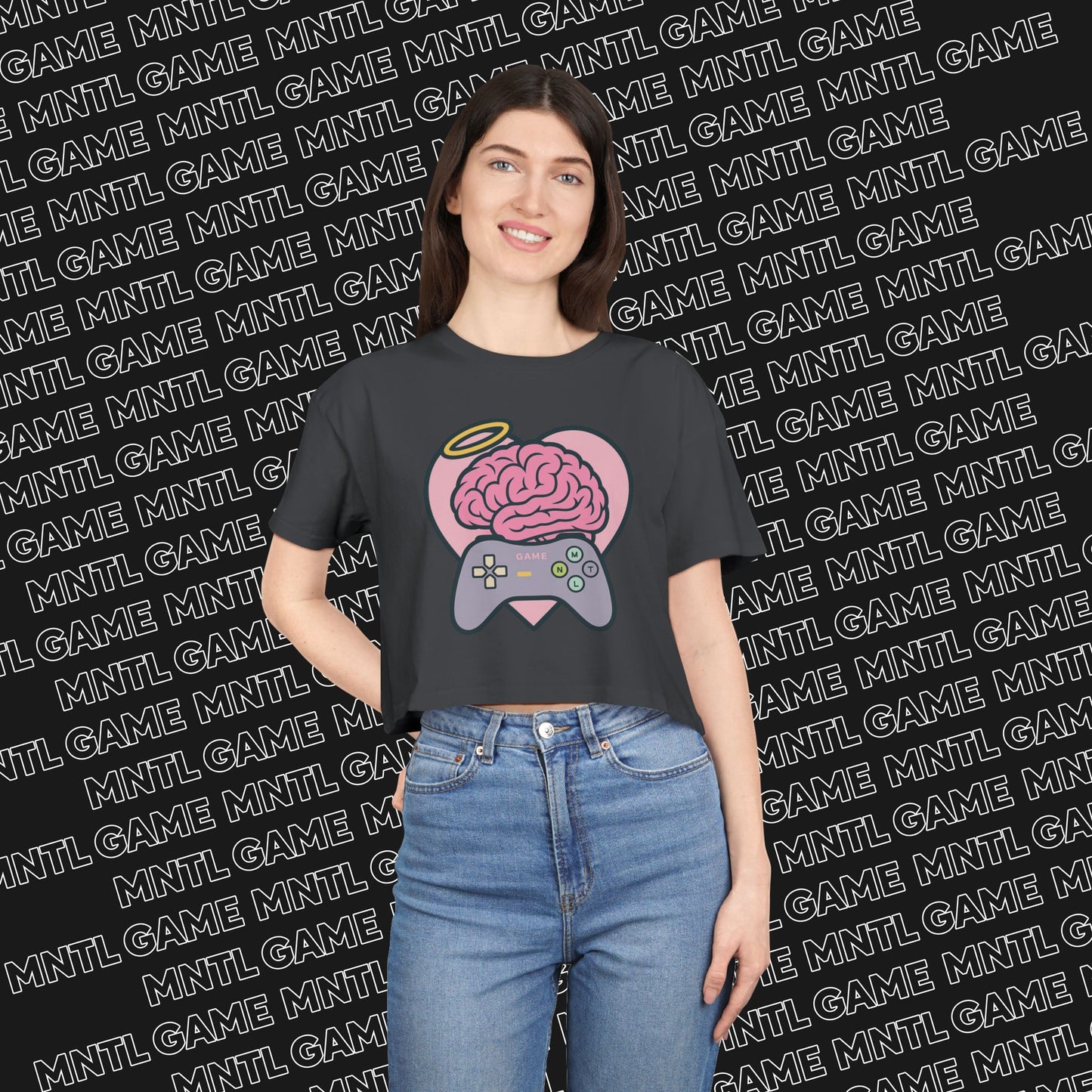 Gamer Heart Crop Tee — She's So MNTL