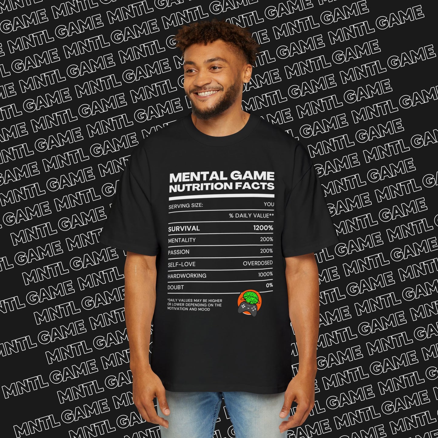 Men's Oversized Tee - Mental Game Nutrition Facts