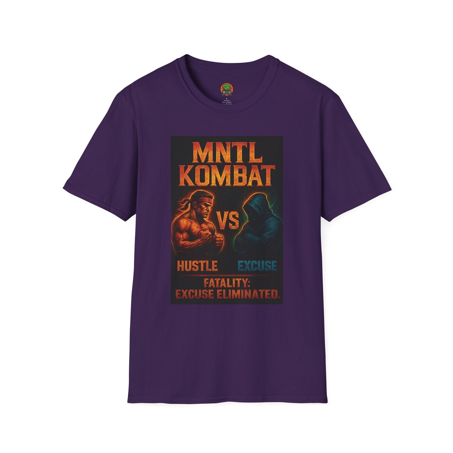 Mental Kombat Poster T-Shirt — "Hustle vs Excuse" Motivational Gym Tee